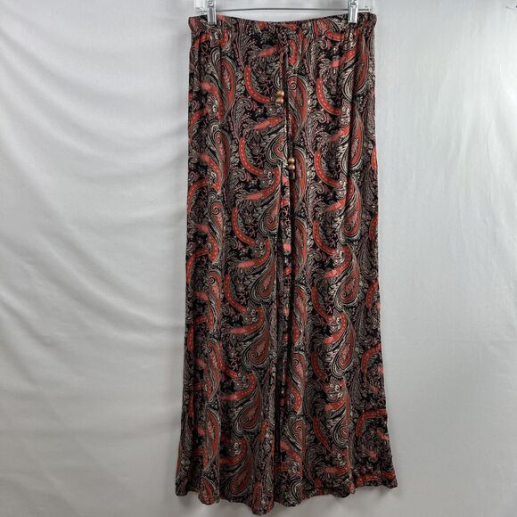Miss Me Boho Paisley Wide Leg Pants Womens Stretch Size Small - Picture 1 of 12